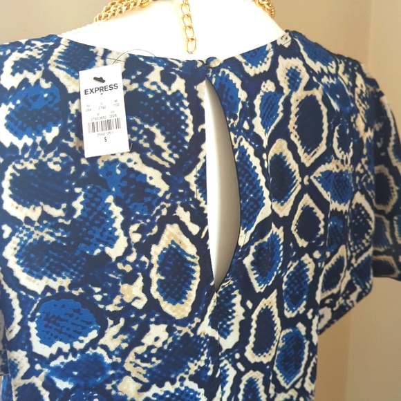 Express Snakeskin Wrap Front Culotte Jumpsuit - Picture 8 of 9